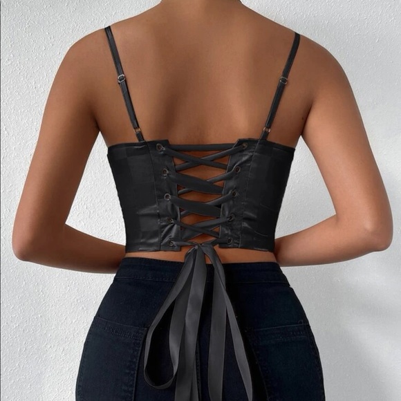 Sexy lace up back corset bustier cami top - Picture 3 of 5